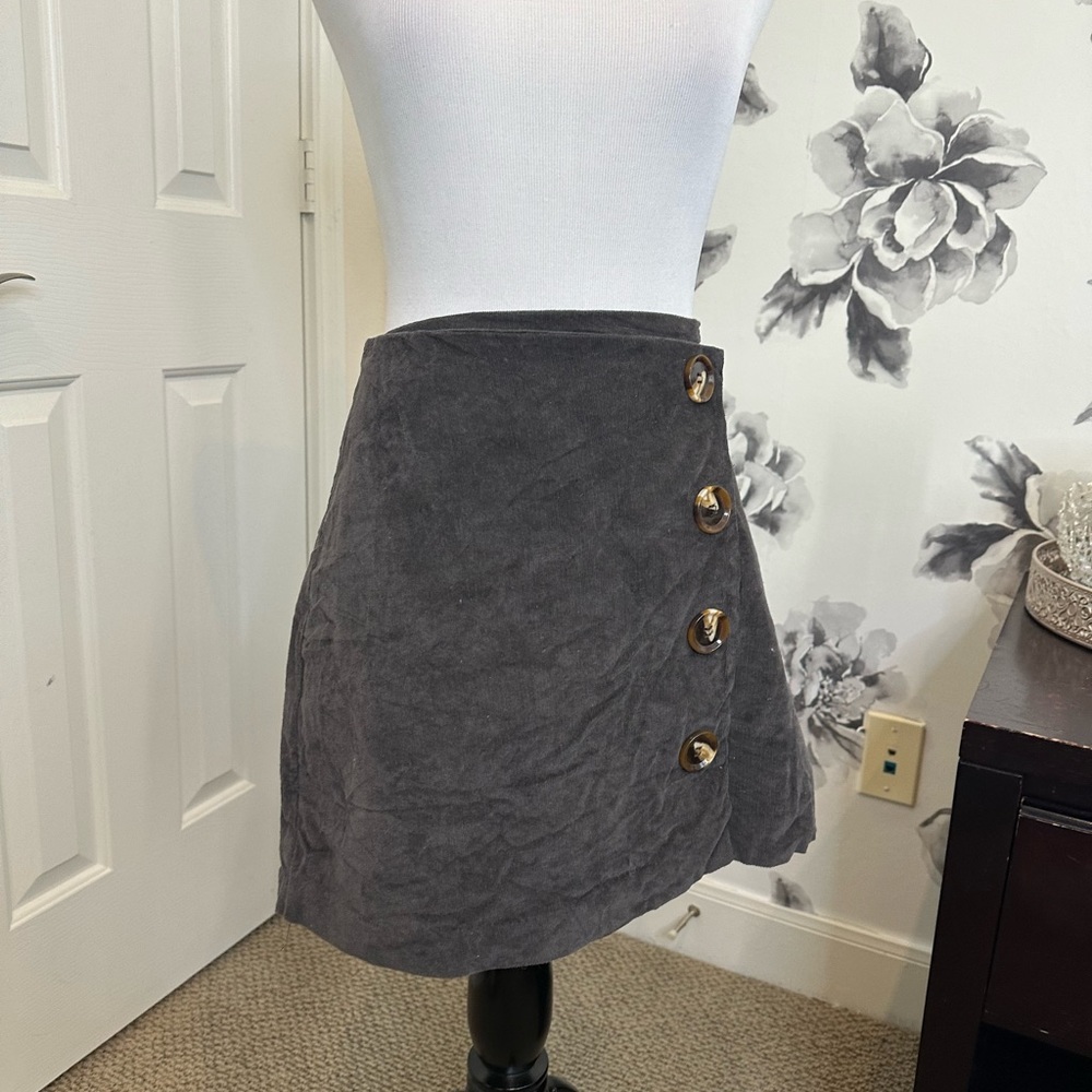 Charcoal corduroy skirt